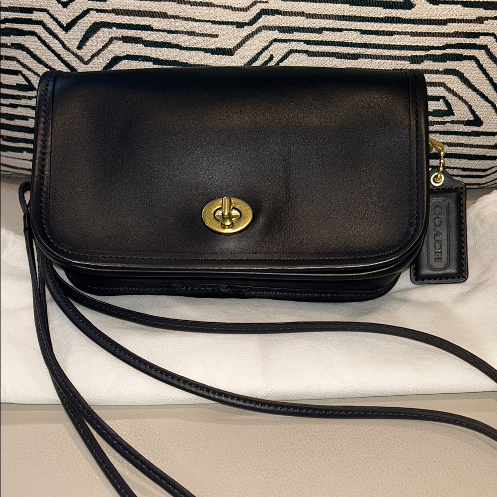 Coach Navy Classic Leather Crossbody Bag -Re-released